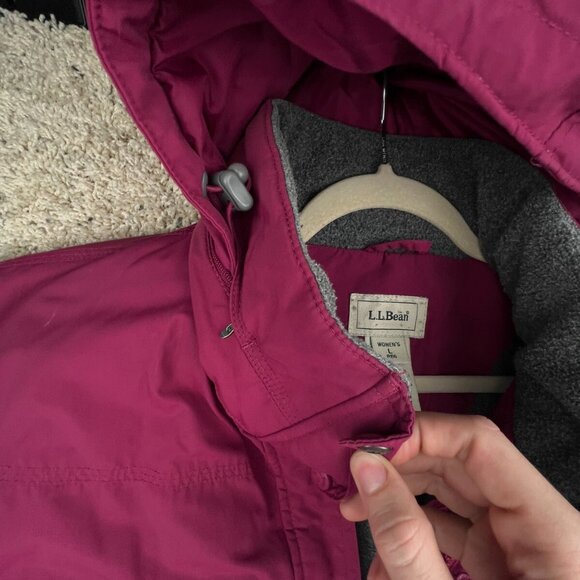 LL Bean Women’s Thinsulate Lined Hooded Jacket Coat Red 0BDX2 Size L Large Reg * - Picture 10 of 16